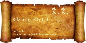 Kőnig Kirill névjegykártya